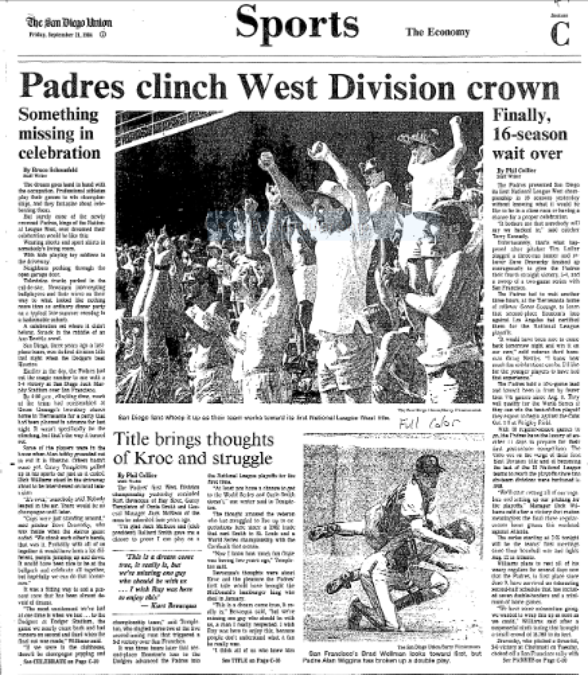 Padres history (Sept. 20): Clinching their first NL West alt